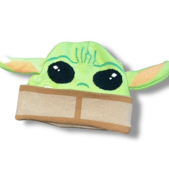 Star Wars Grogu The Child Beanie Hat Kids Youth Flip Down Baby Yoda OSFM Green - Picture 3 of 12